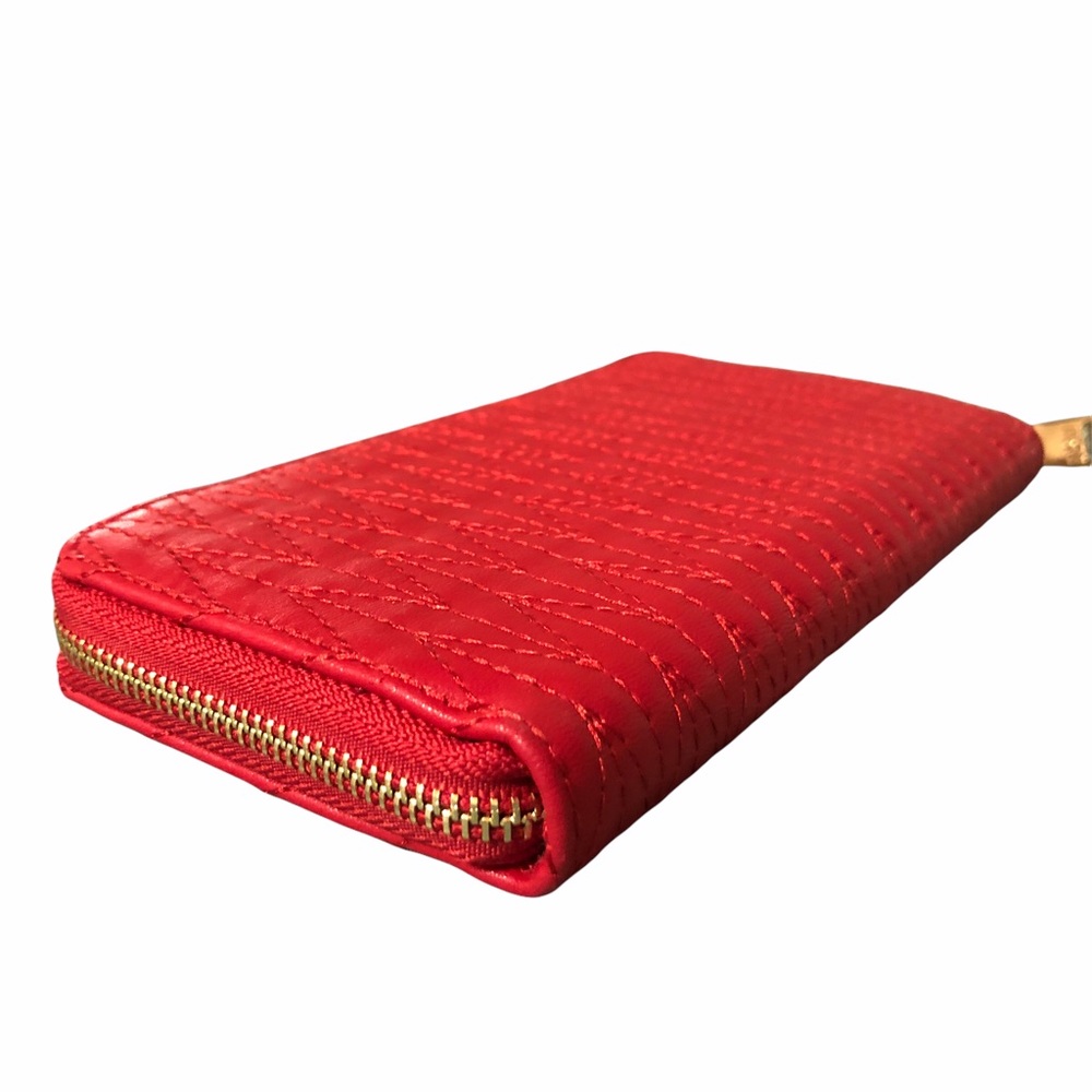 Red Braid Quilting Long Wallet / Credit Card Holder BADGLEY MISCHKA STUDIO - Picture 5 of 10